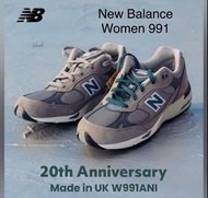 現貨 全新 有單 香港行貨 原裝鞋盒 NB New Balance 20週年 991 🇬🇧英國製造 女裝 波鞋 鞋 休閒鞋 women '20th Anniversary' Made in UK 99