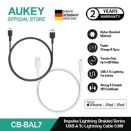Kabel Charger iPhone Aukey CB-BAL7 0.9m MFi Lightning - 501419