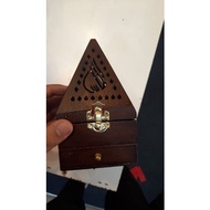 Pyramid Wooden / Kayu Mabkhara incense burner with Bakhoor / incense / gaharu