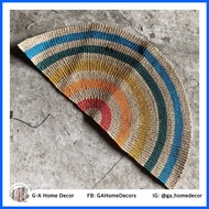 ✟ ☾ ▥ Rainbow Abaca Half Carpet - Handmade - Natural Material
