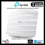 TP-LINK EAP265HD AC1750 WIRELESS MU-MIMO GIGABIT CEILING MOUNT ACCESS POINT