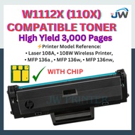 WITH CHIP W1112A 110A HP110A BLACK Compatible Laser Toner HP Laserjet 108 108A 108w HP 136 MFP 136a