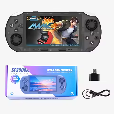 Hot SF3000 HD Handheld Game Console for PS1 GBA SNES MAME Retro Emulator 4.5 inch FHD Portable Video
