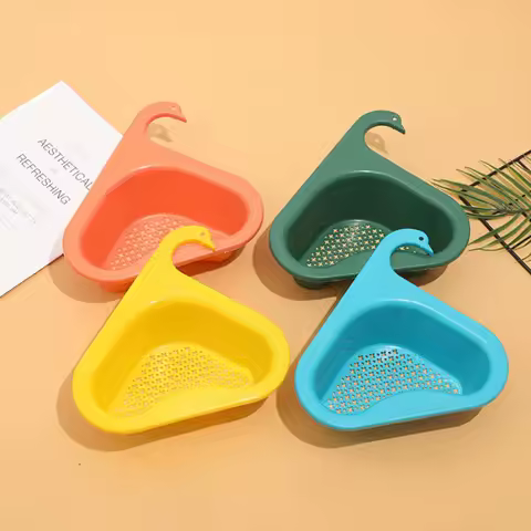 Kitchen Sink Strainer Leftover Drainer Basket Soup Garbage Filter Hanging Drainer Rack Fruit Vegetab