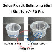 Cup Agar Belimbing 60ml Isi 50 Pcs l Gelas Plastik Bening Jelly Puding 60 ml