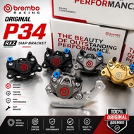 RXZ ORIGINAL BREMBO P34 2POT CALIPER SIAP RXZ P34 BRACKET FULL SET JUST PLUG N PLAY 100%ORIGINAL MAD