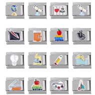 304 Stainless Steel DIY Charm Bracelet Telescope Brush Module Italy Charms Stainless Steel Stretch B