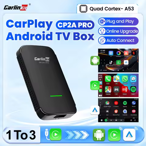 CarlinKit 4.0 CP2A Pro 3-In-1 Android TV Box CarPlay Ai Box Support Netflix YouTube Wireless CarPlay