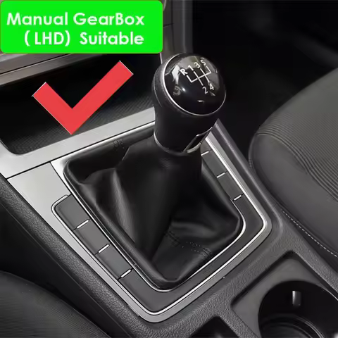 Gear Shift Knob Lever Gear Stick Frame Bracket Circle Shift Knob Chrome For VW Manual Golf 7 7.5 Gol