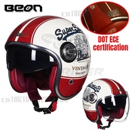BEON B108A motorcycle helmet 3/4 open face dual lens visor vintage helmets retro casque Moto Casque 