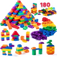 JOYIN 180 Pcs Kids Building Blocks Kit, Toddler Basic Blocks Set, Large Giant Big Classic Regular Br