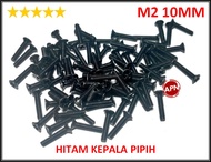 BAUT / SCREW M2 10MM HITAM KEPALA PIPIH