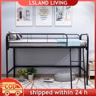 190CM Loft Bed Iron Frame Bed Dormitory Bed Frame Double Deck Bed with Office Under