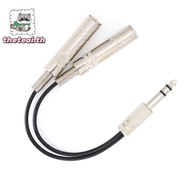 THETEAI 6.35mm Male to 2 6.35mm Female, Shielding 20cm/7.87in Breakout Splitter Cable, Electric Box 