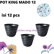 12 PCS (LUSINAN) POT BUNGA 12 CM HITAM-GROSIR POT PLASTIK KECIL TERMURAH