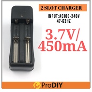 Charger 2 Slot For 3.7V, 4.2V Rrechargeable Li-ion Battery 18650/14500