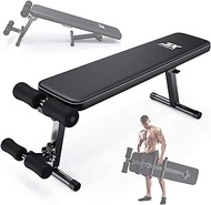 JX FITNESS Weight Bench, Adjustable Flat Bench for Full Body Workout,Utility Foldable Decline Bench Press for Home Gym Strength Training, Weight Lifting And Abdominal Exercise