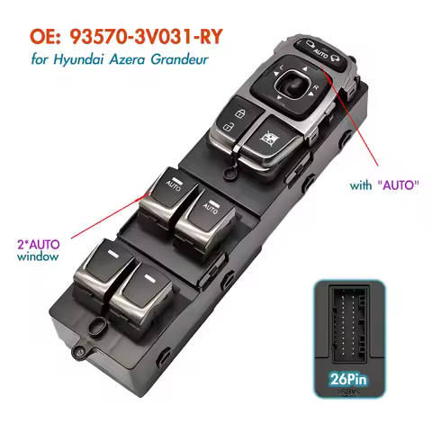 93570-3V031 For Hyundai Azera Grandeur 2011-2015,Driver Side Electric Power Main Window Switch Glass