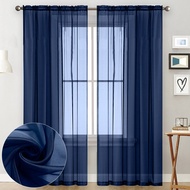 【FREEHOUSEMALL】 Elegant Tulle Sheer Curtain for Home Decoration Rod Pocket Top 140x260cm Selling