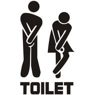 Toilet Sign Sticker Removable Toilet Entrance Sign Public Wall Lavatory Stickers D0u4
