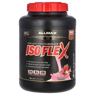 Isoflex，純分離乳清蛋白（WPI 離子帶電顆粒過濾），草莓味，5 磅。(2.27 千克)