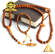 PROMO Paket Tasbih Gelang Kayu Raja Agatis Agathis Gaharu Merah ASLI 6mm 8mm 33 dan 99 Butir