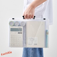 TWINKLE1 a5 Organize The Box, Transparent Portable A4 File Box, Office Stationery Folder Durable Sim