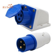 16 Amp 3 Pin Embedded Connection Waterproof Plug Socket