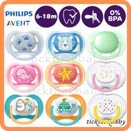 Philips Avent Pcifier 6-18m Orthodontic Baby Soother Puting Bayi Avent Pacifier Puting Kosong Anti J
