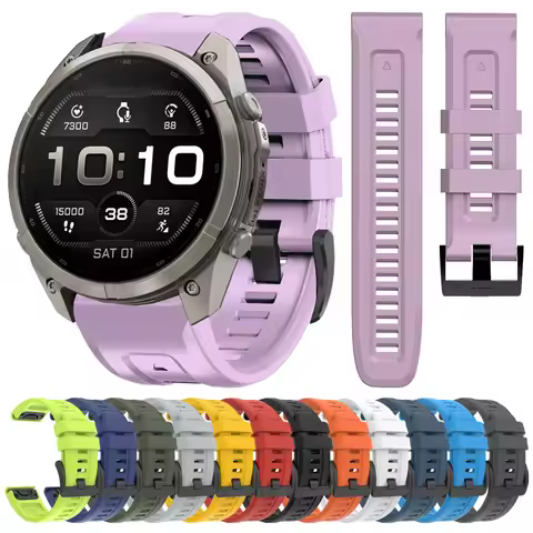 22mm 26mm Silicone Band for Garmin Fenix 9 9Pro-Solar 8 8Pro E 7X 7 6X Sapphire 6 5X 5/Epix Pro/Endu