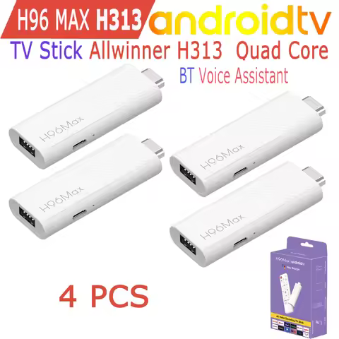 4PCS 2PCS 1PC H96 Max H313TS Android TV Stick Allwinner H313 Quad Core 4K Video Wifi6 BT Voice Assis