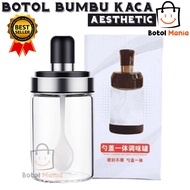 Bm - Spoon Glass Spice Bottle/Kitchen Glass Spice Bottle/Glass Kitchen Spice Bottle/Kitchen Spice Jar/Kitchen Spice Bottle/Spice Glass Bottle/Spice Holder/Pepper Salt Holder