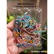 RM3.50/50 pieces : BCCL-012-1 - Ball Chain - 2.4 mm x 11 to 12 cm