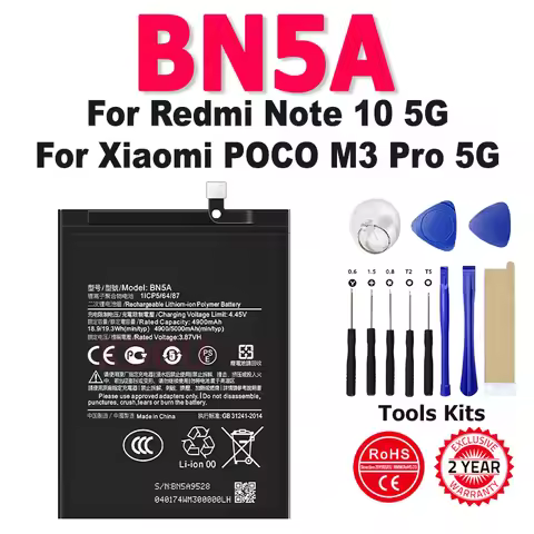 BN5A Battery For Xiaomi Redmi Note 10 5G POCO M3 Pro 5G Mobile PHONE Replacement Batteria Battery Ba
