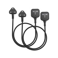 2pcs 1 Way Extension Lead 1m,sturdy And Fireproof Single Socket Extension,travel Use Small Power Cor