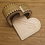 Hard Box Heart Shaped Heart Shape Wooden Gift Box - K3D