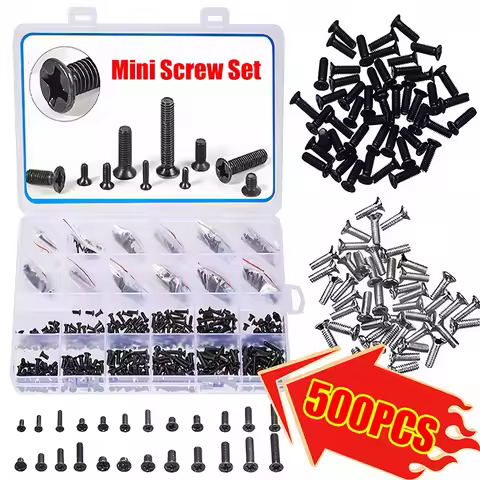 500PCS Notebook Mini Screw Set 18 Types Mini Screw Nuts DIY Kit Laptop Notebook Computer Repair Scre