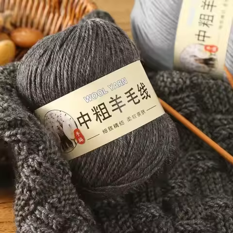 100g/Set Wool Yarn for Crocheting 4-Ply Worsted Pure Mongolian Warm Soft Weaving Fuzzy Knitting Wool