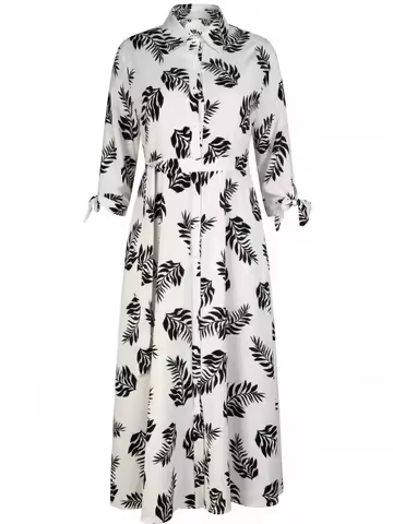 L-8XL Plus Size Clothes Dresses Women Robes 2026 Summer Autumn 3/4 Sleeve Street Style Casual 3XL 4X