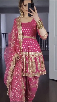 Elegant Pink Dhoti Style Salwar Suit (Pre-order : 2/3 Weeks Delivery) KF040423