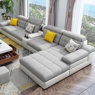 Sofa Bed European-style Fabric Minimalist Living Room Corner Solid Wood Latex Technology Fabric Sofa