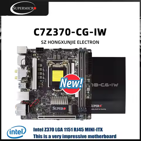 New Supermicro C7Z370-CG-IW LGA1151 2xDDR4, Supports i7-8700K/i9-9900K Dual M.2/IPMI/Dual LAN/6x SAT