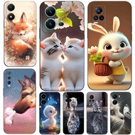 Case For Vivo V5 V5S V7 PLUS + V11i  V11 Pro Phone Back Cover Soft Black Tpu Cute furry little animals