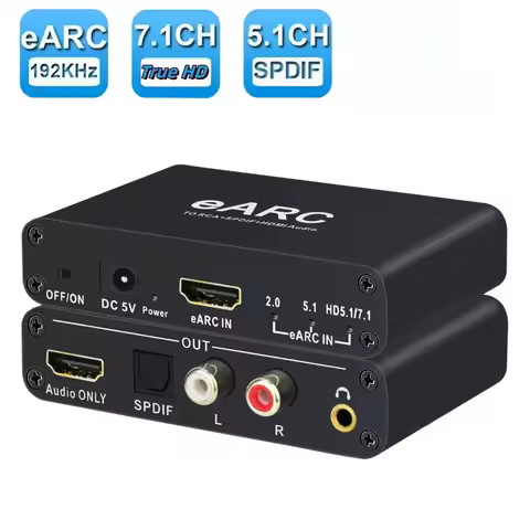 192Khz HDMI EARC ARC Audio Extractor EARC to RCA Audio Converter Digital to Analog Adapter For DTS D