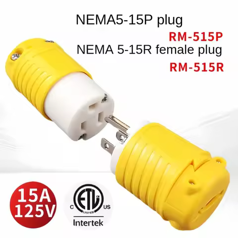 NEMA 5-15P Extension Cord Ends Male Plug, 15A 125V Replacement Plug, ETL/cETL Certification
