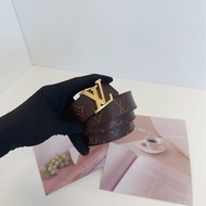 【98新🆕】LV 老花拼深藍色 經典logo金扣 雙面腰帶皮帶
