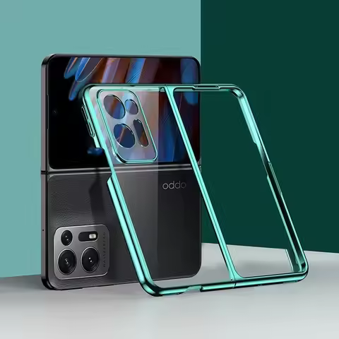 Ultra Thin Plating Phone Case For Oppo Find N2 N FindN 2 FindN2 5G 7.1" Hard PC Clear Camera Protect