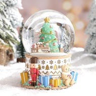 聖誕童話夜(白金燈光款)水晶球音樂盒 聖誕樹火車胡桃鉗交換禮物