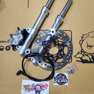 กระบอกโช้ค กลึงสีบรอนซ์ตัดแกน 2.5 + ปั๊มสีเงิน โลโก้นิชชิน งานCNC ตัวใหม่ล่าสุด + จาน ZERN8.1 ดำหมุด