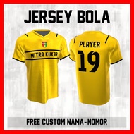 Mitra Kukar Tenggarong Club Football Jersey, Shoulder Stripe, Custom Name and Back Number - 122